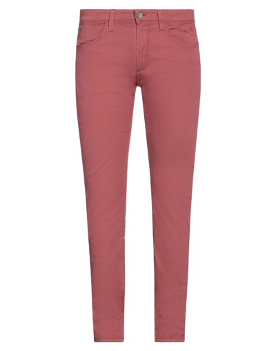 Shop Jeckerson Man Pants Pastel Pink Size 31 Cotton, Elastane