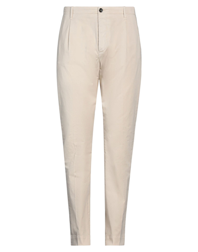 Shop Nine:inthe:morning Nine In The Morning Man Pants Ivory Size 34 Cotton, Linen, Elastane In White