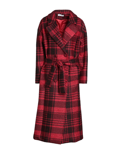 Shop Yes London Woman Coat Red Size 8 Polyester, Polyamide, Metallic Fiber