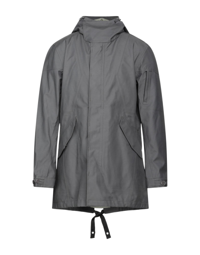 Shop Spiewak Man Overcoat & Trench Coat Lead Size Xl Cotton, Nylon In Grey