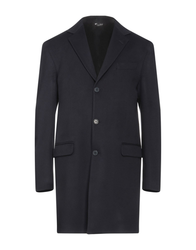 Shop Brian Dales Man Coat Midnight Blue Size 44 Wool, Polyamide