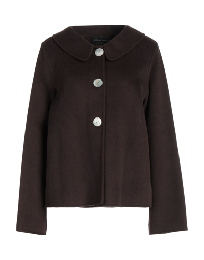 Shop Alessia Santi Woman Coat Dark Brown Size 8 Wool, Polyester
