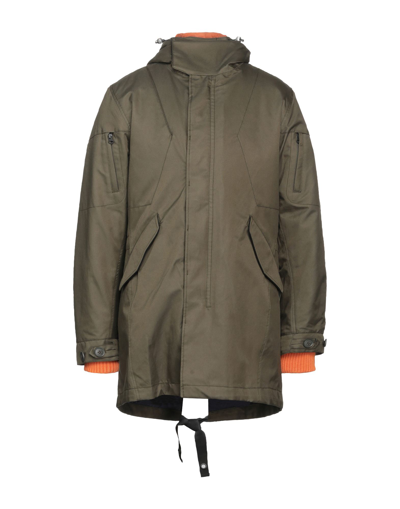 Shop Spiewak Man Coat Dark Green Size L Cotton, Nylon, Polyurethane