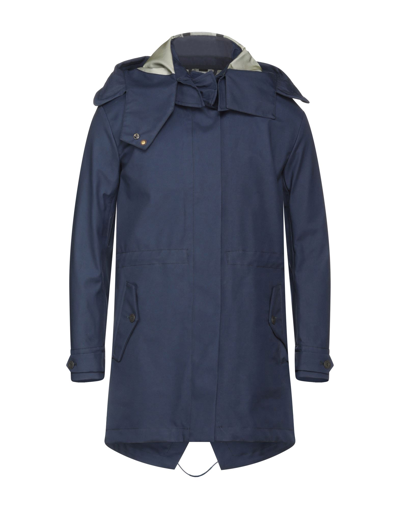 Shop Spiewak Man Overcoat & Trench Coat Blue Size Xs Cotton, Nylon