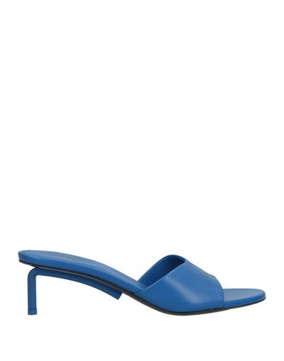Shop Off-white Woman Sandals Bright Blue Size 7 Soft Leather