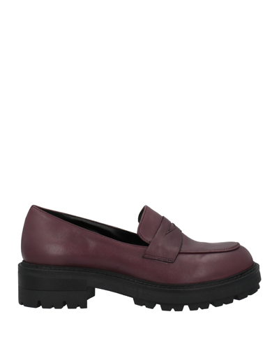 Shop Le Pepite Woman Loafers Burgundy Size 5 Soft Leather In Red
