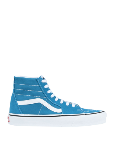 Shop Vans Woman Sneakers Azure Size 8 Textile Fibers, Soft Leather In Blue