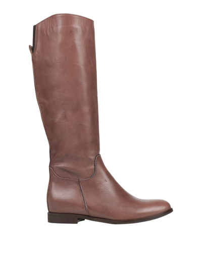 Shop Accademia Knee Boots In Cocoa