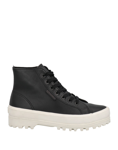 Shop Superga Woman Sneakers Black Size 6.5 Soft Leather