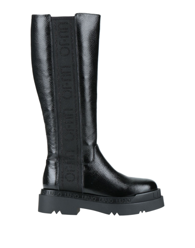 Shop Liu •jo Woman Knee Boots Black Size 10 Soft Leather, Synthetic Fibers