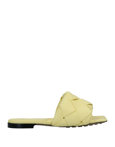 Shop Bottega Veneta Woman Sandals Yellow Size 6 Soft Leather