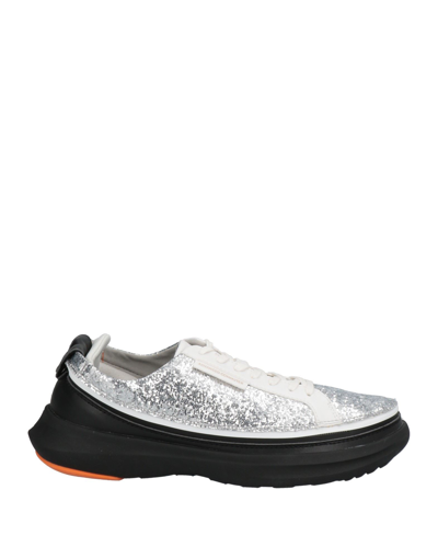 Shop Acbc Woman Sneakers Silver Size 7 Textile Fibers