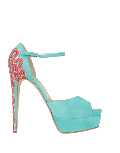Shop Brian Atwood Sandals In Turquoise