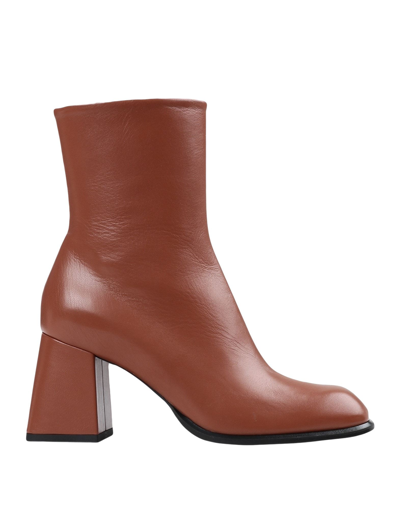 Shop Giampaolo Viozzi Woman Ankle Boots Tan Size 8 Soft Leather In Brown
