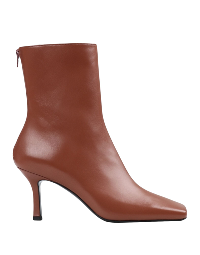 Shop Giampaolo Viozzi Woman Ankle Boots Tan Size 8 Soft Leather In Brown