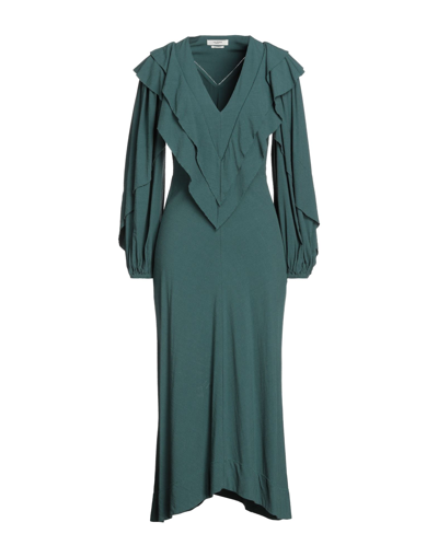 Shop Isabel Marant Étoile Marant Étoile Woman Midi Dress Deep Jade Size 6 Viscose, Polyamide, Linen