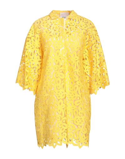 Shop Erika Cavallini Woman Short Dress Yellow Size 2 Polyester
