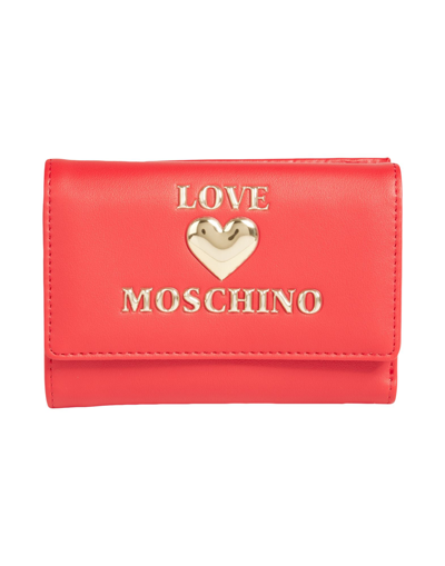 Shop Love Moschino Woman Wallet Red Size - Polyurethane