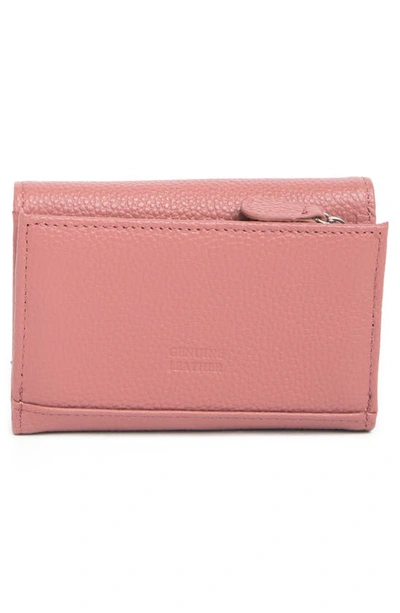 Shop Mundi Small Leather Goods Rio Indexter Trifold Leather Wallet In Mauve