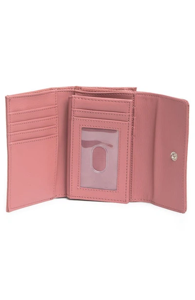 Shop Mundi Small Leather Goods Rio Indexter Trifold Leather Wallet In Mauve