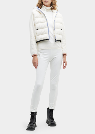 Shop Moncler Fitted Full Length Trousers In Natural