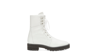 Shop Stuart Weitzman Pearly Combat Bootie The Sw Outlet In White