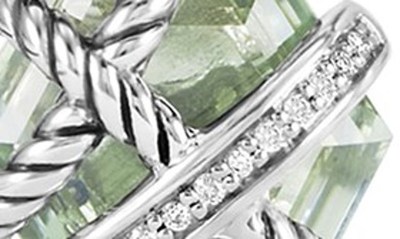 Shop David Yurman Cable Wrap Pendant Necklace With Diamonds In Prasiolite