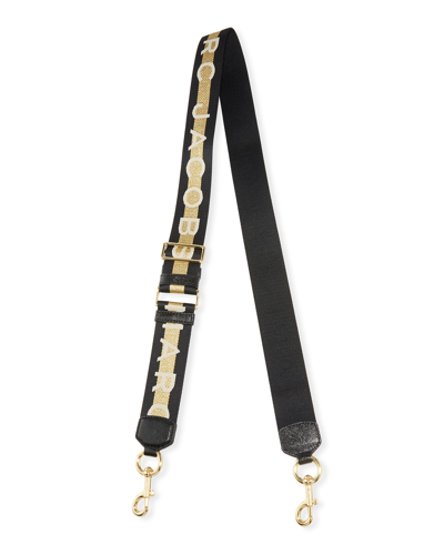 Shop Marc Jacobs The Logo Webbing Strap In Gold