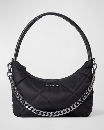 Shop Mz Wallace Bowery Small Quilted Shoulder Bag In Black