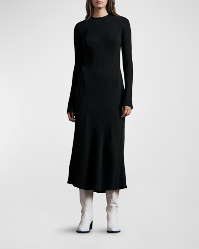 Shop Rag & Bone Echo Ribbed Long Sleeve Midi Dress In Black