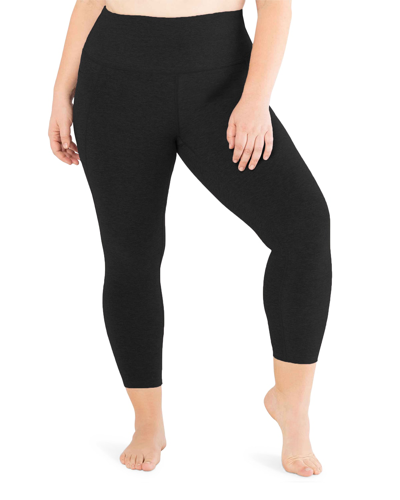 Shop Beyond Yoga Plus Size Out Of Pocket High-waist Midi Leggings In Forest Green Pine