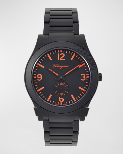 Shop Ferragamo Men's Gancini Gent Ip Black Bracelet Watch, 41mm