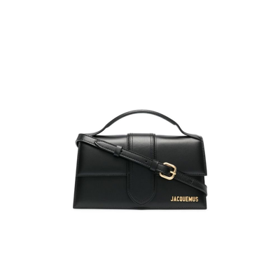 Shop Jacquemus Black Le Grand Bambino Leather Shoulder Bag