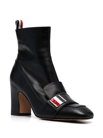 Shop Thom Browne Rwb Patch Ankle Boots In Black
