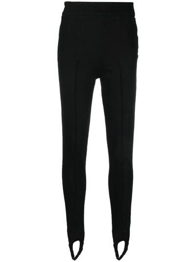 Shop Philipp Plein Hexagon High-waist Denim Leggings In Black