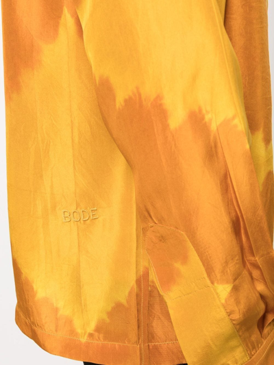 Shop Bode Lehariya Dye Silk Shirt In Orange