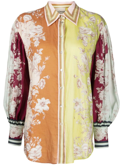 Shop Alemais Marlow Colour-block Linen Shirt In Mix Paisley