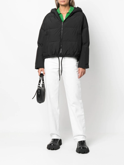 Yves Salomon Reversible Hooded Puffer Jacket In Schwarz