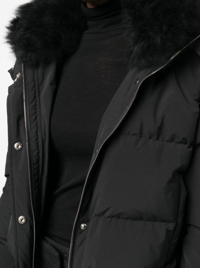 Shop Yves Salomon Hooded Down Jacket In Schwarz