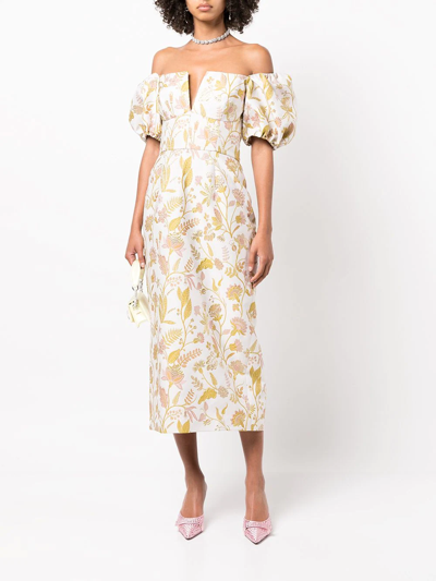 Markarian Women's Yvette Floral Brocade Off-the-shoulder Midi Dress |  ModeSens
