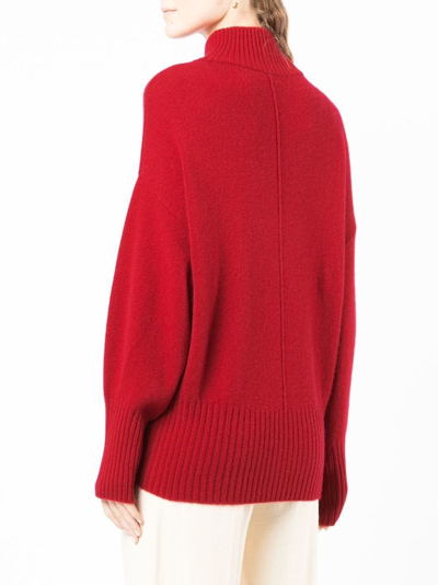 Shop N•peal Mock-neck Cashmere Jumper In Red
