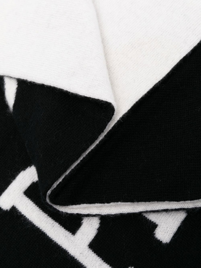 Alberta Ferretti Slogan-print Scarf In Schwarz