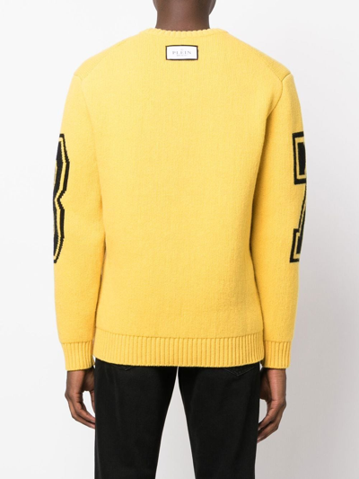 Shop Philipp Plein Basketball Wool Pullover Jumper In Yellow