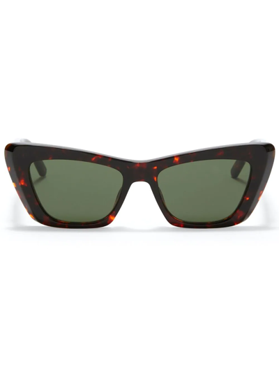 Shop Palm Angels Hermosa Square-frame Sunglasses In Braun