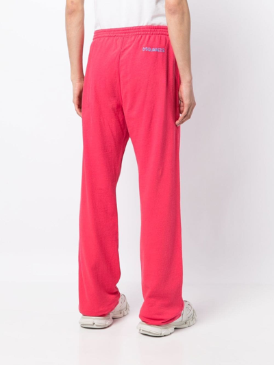 Shop Dsquared2 Straight-leg Logo Trousers In Rosa