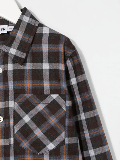Bonpoint Check-pattern Long-sleeve Shirt In Braun