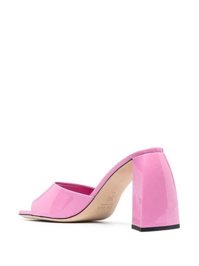 Shop By Far Michele 95 Patent Leather Mule In Rosa
