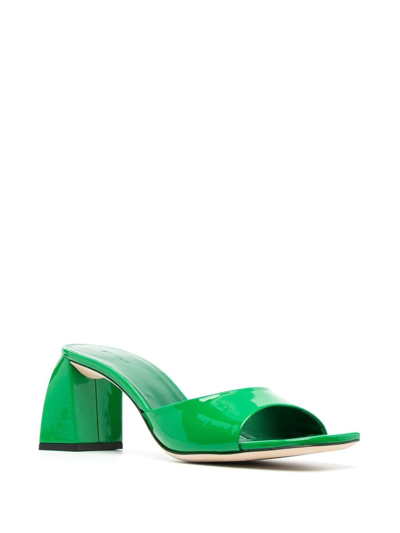 Shop By Far Romy 55 Patent Leather Mules In Grün