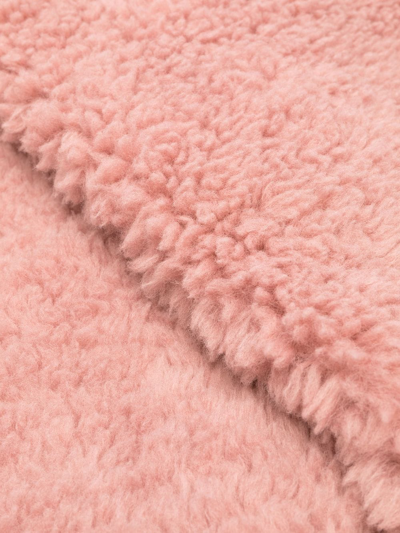 Shop Rokh Faux-fur Logo-patch Scarf In Pink