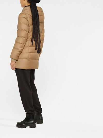 Shop Woolrich Hooded Padded Down Parka In Braun
